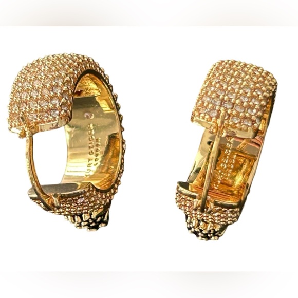 Kurt Geiger London NWT Pavé Gold Eagle Bohemian Hoop Huge Earrings (J128) - Picture 3 of 7